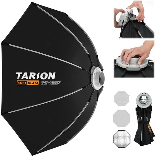 KGABERY-Bote  Lumire Pour Photographie Avec Support Bowens : 120 Cm,Pliable, Libration Rapide,Avec Paillettes,Bote Souple Octogonale,Pour Studio Photo,Vido,Flash,Lumire Douce (Oc-120F)