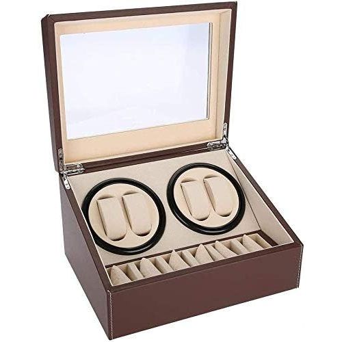 Kgabery-Bote De Rangement Automatique Pour Montres-4+6 Compartiments-En Bois Synthtique-Avec 6 Compartiments