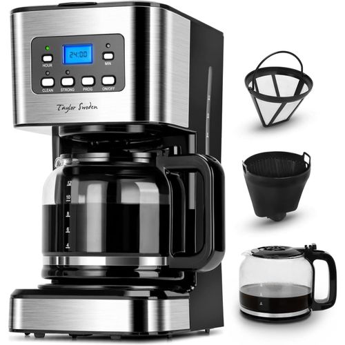 KGABERY-Cafetiere Filtre,Programmable 24H Cafetiere Electrique 1,5L  12 Tasses,Machine A Cafe Maintien Au Chaud Et Anti-Goutte 40 Min,Infusion Rapide,950W,0% Bpa,Noir-Darcy
