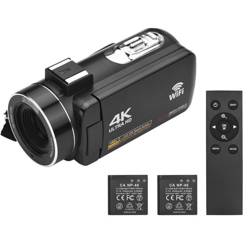 KGABERY-Camra Vido Numrique 4K Camscope Wifi Enregistreur Dv 56Mp Zoom Numrique 18X cran Tactile Ips 3,0 Pouces Avec 2 Piles+Tlcommande+Sac De Transport