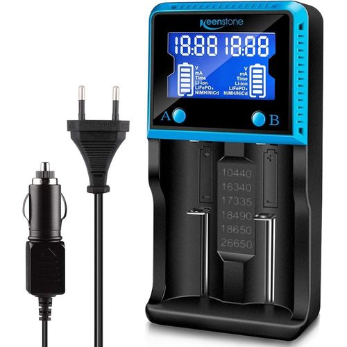 Kgabery-Chargeur Batterie 18650,Chargeur De Piles Intelligent Universel Avec Ecran Lcd Pour Piles Rechargeables Ni-Mh Ni-Cd Li-Ion Lifepo4 Imr Aa Aaa 10440 14500 16340 26650 Etc