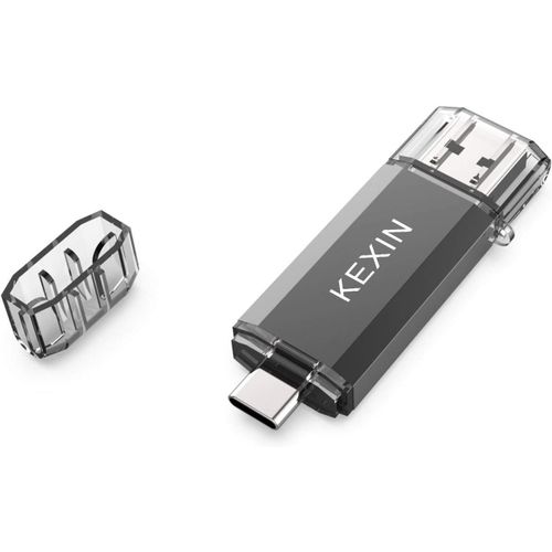 KGABERY-Cl Usb Type C 512Go 3.0 Otg Clef Usb 3.0 Et Usb C 512 Go Cle Usb Flash Drive 512 Giga 2 En 1  Capuchon Pour Pc Et Android Smartphone Dot Type C Et Otg Activ (Noir)