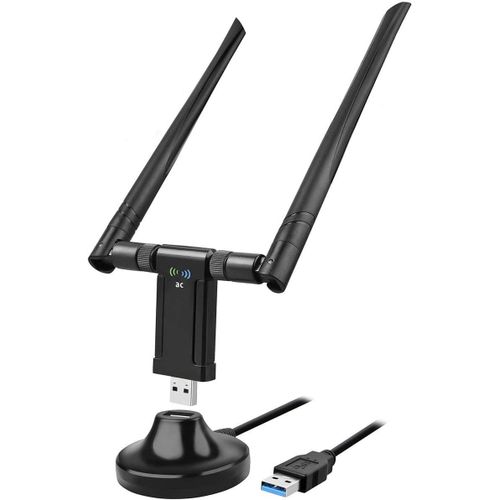 KGABERY-Cl Wifi Puissante 1200Mbps Mini Adaptateur Usb Wifi,Dongle Wifi Double Bande Adaptateur Rseau Sans Fil 2,4 Ghz/5,8 Ghz,Pour Pc/Laptop/Desktop,Compatible Windows,Mac OsxBlack-1200M