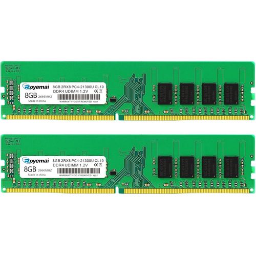 KGABERY-Ddr4 16Go (2X8Go) 21300 Pc4 2666 16Gb (2X8Go) Ram Pc4 21300U 2666Mhz 2Rx8 288 Broches 1.2V 16G Mise  Niveau De La Mmoire De Bureau
