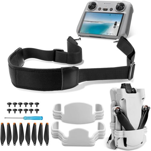 Kgabery-Dji Mini 3 Pro Hlice Protecteur,Hlices Pour Accessoires,Smart Controller Longe Rc Neck Strap,Fixer Propeller Holder Fly More Kit Drone Blanche