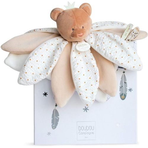Kgabery-Doudou Ptales Plat Carr Ours-26 Cm-Taupe-Peluche Sensoriel Avec Ptales-Collection Attrape Rve-Ide Cadeau Naissance Pour Bb-Garantie Doudou Perdu-Dc2792