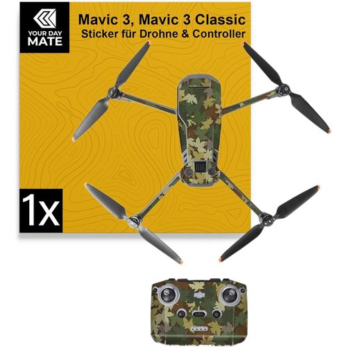 Kgabery-Drones Skin,1 Set,Compatible Avec Dji Mavic 3,Dji Mavic 3 Classic,Green Camo Design, Coller,Autocollant Visage Drone,Drone Sticker,Film De Protection Botier