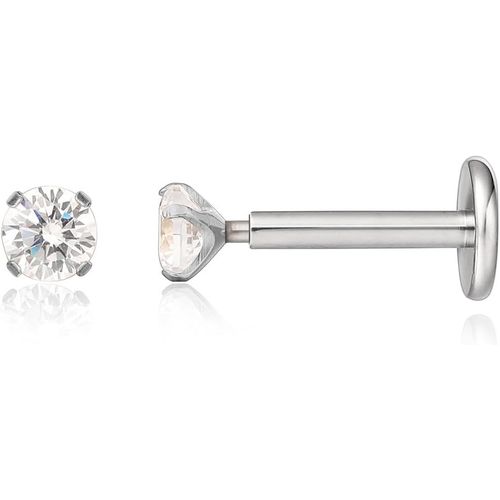 Kgabery-G23 Hypoallergnique 18g Piercing Studs  Dos Plat|Boucles D'oreilles Titane De Qualit Implant F136  Pression Sans Fil Pushpop Dans Le Cartilage Helix Labret Lip Tragus