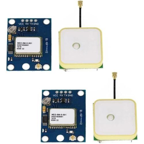 KGABERY-Gy-Neo6Mv2 Neo-6M Lot De 2 Modules De Commande De Vol Gps 3 V-5 V Avec Antenne En Cramique Super Puissante Pour Arduino Eeprom Apm 2.5