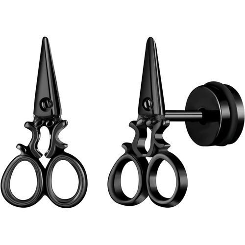 Kgabery-Hommes Boucles D'oreilles En Acier Inoxydable Cratifs Femmes Clous D'oreilles De Ciseaux Boucle D'oreille Piercing  Vis Bijoux Quotidiennes Fantaisie Dcoration