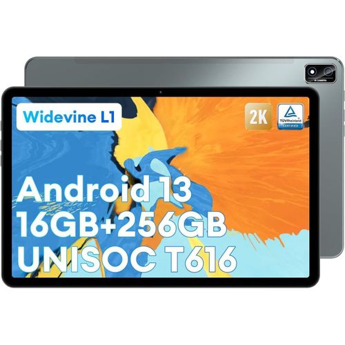 KGABERY-Hpad 2 Pro Tablette 11 Pouces Android 13 T616 Octa-Core,16 Go Ram+256 Go Rom (Tf2Tb),4G Lte+Wifi 5G,Widevine L1,2K Fhd+Face Id,8Mp+20Mp/7700Mah/Dual Sim/Bt5/Tuv/Gps/Otg/Type-C