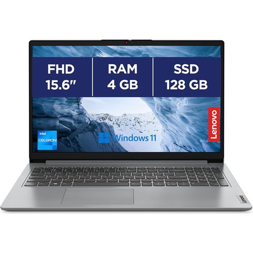 KGABERY-Ideapad 1 15Ijl7-Ordinateur Portable 15.6'' Fhd (Intel Celeron N4500, Ram 4Go, Emmc 128Go, Intel Uhd Graphics, Windows 11 En S Mode, Microsoft 365 Personal) Clavier Azerty Franais-Gris
