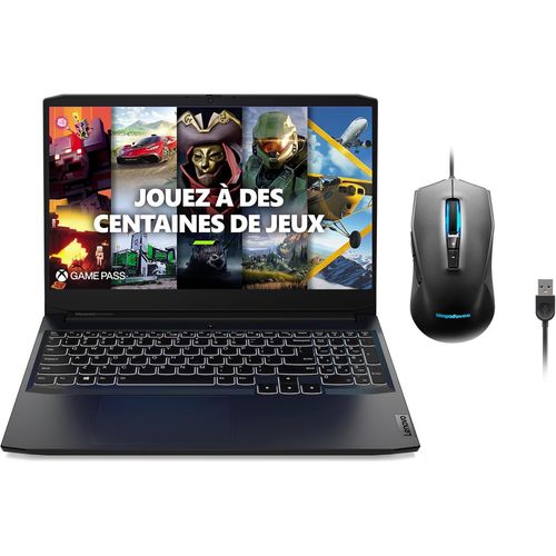 KGABERY-Ideapad Gaming 3 15Ihu6-Ordinateur Portable 15.6 Fhd 120Hz (Intel Core I5-11320H,Ram 16Go,512Go Ssd,Nvidia Rtx 3050 Ti-4Gb,Windows 11 Home)Souris+Clavier Azerty Franais Rtroclair-Noir