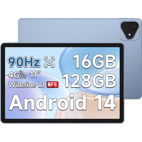 KGABERY-Iplay60 Pro Tablette Android 14-Tablette 11'' Fhd 1920X1200 90Hz-Mtk G99 Octo-Core-16Go+128Go/1,5To,Wifi+5G Lte Dual Sim,4 Haut-Parleurs,7000Mah,Widevine L1,Gps,Bleu