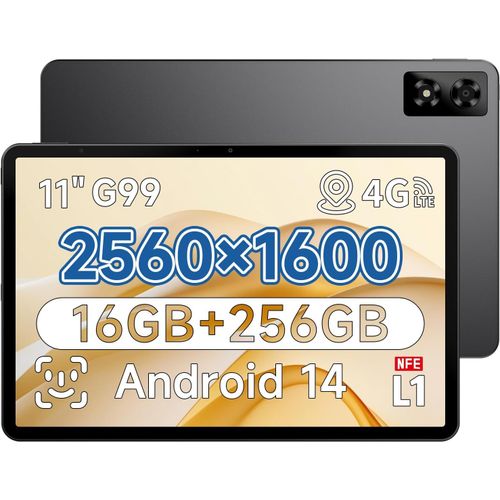 KGABERY-Iplay70 Pro-Tablette Tactile 11 Tablette Android 14 Mtk Helio G99 Octo-Core,cran 2.5K16Go+256Go(1To Sd) 7000MahWifi 6+5G4 Haut-ParleursWidevine L1Gps,Gris