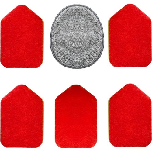Kgabery-Kit De Remplacement Du Brosse De Nettoyage De Baignoire Et Carrelage-5 ponges  Rcurer Et 1 Chiffon En Microfibre