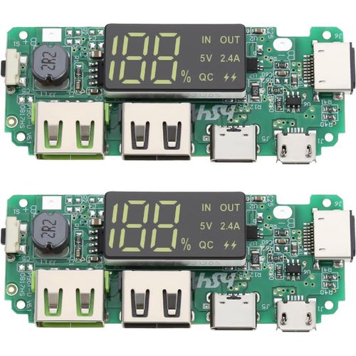 Kgabery-Lot De 2 Chargeurs De Batterie Au Lithium 18650 5 V 2,4 A Double Circuit Imprim Usb Module D'affichage Numrique Lcd,Surcharge Dcharge Excessive Protection Contre Les Courts-Circuits