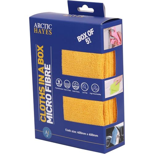 Kgabery-Lot De 5 Chiffons En Microfibre Pour Nettoyage Tout Usage Jaune