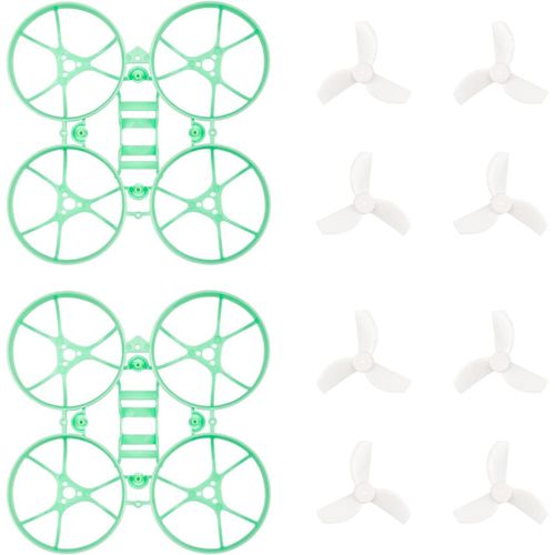 Kgabery-Meteor65 Pro 1s Brushless Whoop Frame Kit Green With 2 Sets 35mm 3-Blade Propeller 1.0mm Shaft White For 65mm Meteor65 Pro 1s Brushless Micro Racing Whoop Drone Quadcopter