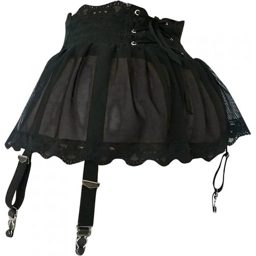 Kgabery-Mini Jupe Maille Sexy Femme Avec Porte-Jarretelles Et String Culotte Dentelle,Robe Courte Lingerie Nuisette Transparente Taille Haute,Micro Jupe 4 Clips Bas,Sous-Vtements Soire Clubwear (Sc