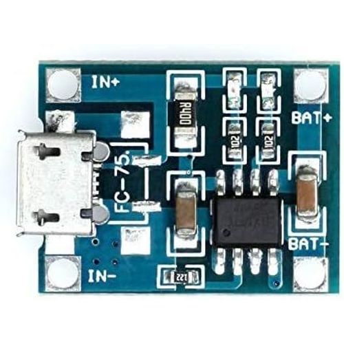 KGABERY-Module De Charge Li-Ion Tp4056 1 A Pour Batteries Lion-Lipo 3,7 V/Batterie 1 Cellule/Batterie 1 Cellule/Batterie Single Cell Microusb Bleu