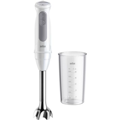 KGABERY-Multiquick 5 Mq 50.001 M,Mixeur Manuel Avec Powerbell Plus Technologie,21 Vitesse Roue+Turbo,Systme Click Plus,Mixeur Avec Poigne Ergo,Came En Acier Et Bcher De 600Ml,1000W,Blanc