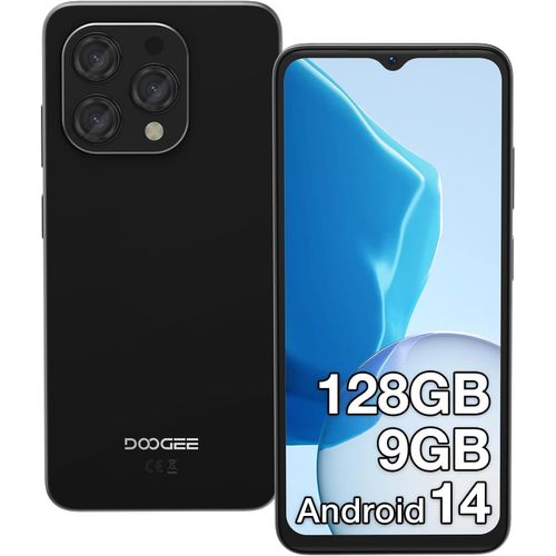 KGABERY-N55 Smartphone Android 14, cran 6.56 Pouces Hd+, 9Go Ram+128Go Rom/Extensible Jusqu' 1To, Octa Core, 5150Mah, Camra 13Mp, Telephone Portable Debloqu 4G, Double Sim, Face Id, Gps, Otg, Noi