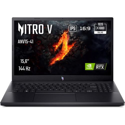 KGABERY-Nitro V Anv15-41-R9Nm, Ordinateur Portable Gaming 15.6'' Full Hd Ips 144Hz, (Amd Ryzen 7 7735Hs, Nvidia Geforce Rtx 4060, Ram 16 Go, 1024 Go Ssd, Windows 11) Pc Portable Gaming, Couleur Noir