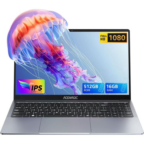 KGABERY-Ordinateur Portable 15.6 Pouces Boitier En Mtal In-Tel Quad Core N95(Jusqu' 3.4 Ghz) Uhd 16 Go Ddr4 Ram 512 Go Ssd Soutien Extension 2 To,Usb3.2,Bt5.0,Hdmi,Laptop Clouleur Argent