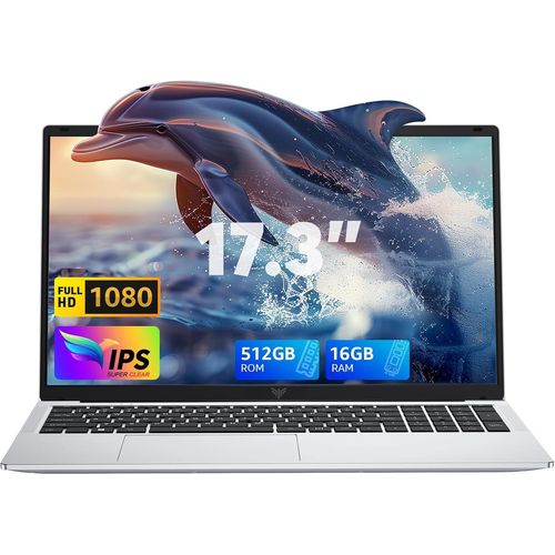 KGABERY-Ordinateur Portable 17,3 Pouces Pc Portable 16 Go Ram Ddr4 512 Go Ssd 4 C?urs Ln-Tel Alder Lake N-97,Capacit De 6000Mah,3*Usb3.2,Bt5.0,Hdmi,Laptop