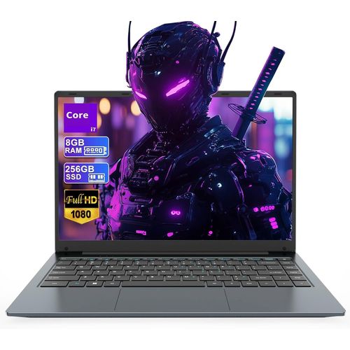 KGABERY-Ordinateur Portable Core I7 (Up To 3,1 Ghz) 14,1 Pouces Fhd Ips Computer 8Go Ram 256Go Ssd Laptop Pc Wifi5 Bluetooth4.2 Usb3.0 * 3 Pc Portable Interface Ethernet Port Hdmi Dure 4500 Mah