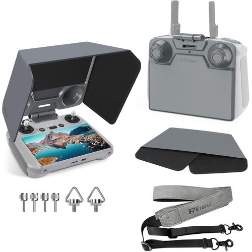 Kgabery-Pare-Soleil Rc 2 Avec Cordon Pour Dji Mini 4 Pro/Dji Air 3,Protection D'cran Pour Manette Rc2,Kit Comprenant Une Housse De Protection Solaire Rc 2,Un Cordon Rc 2