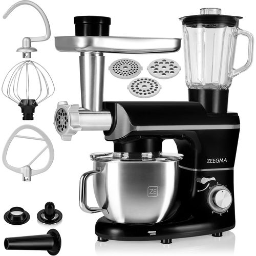 KGABERY-Planeet Multi Robot Plantaire 1900W 3-In-1,Robot De Cuisine Multifonction Avec Bol De 6,2 L,Poigne Et Couvercle,Gobelet Mixeur,Hachoir 6 Vitesses