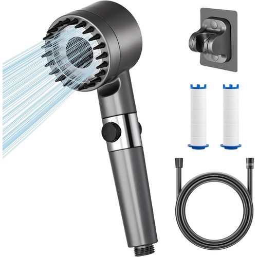 Kgabery-Pommeau De Douche Avec Filtre,conomiseur D'eau,Douchette Haute Pression Avec 3+1 Types De Jet,Pommeau De Douche Avec Tuyau,Pour liminer L'eau Dure,Le Chlore Rsiduel,Les Bactries Et