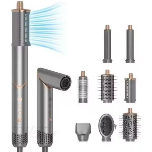 Kgabery-Professional: 8 In 1 Ionic Blower Brush Hot Air Styler Magic Twist Hair Dryer 1400w Straightener Curler Volume Multistyler Perfect Brushing Gift Women
