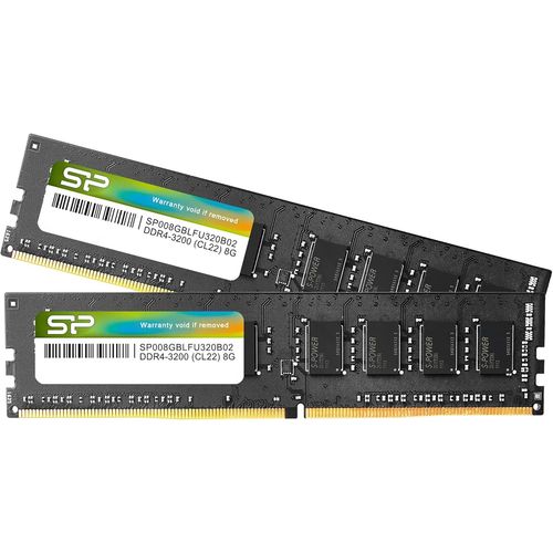 KGABERY-Silicon Power Sp016Gblfu320B22 Kit De Mmoire Ddr4 16 Go (2x8 Go) 3200 Mhz (Pc4-25600) Cl22 Udimm 288 Broches Pour Ordinateur De Bureau