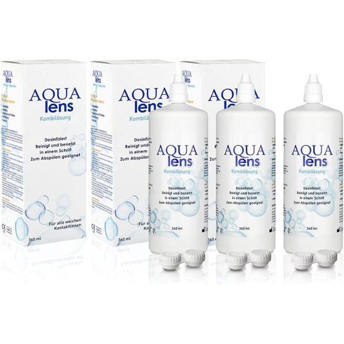 Kgabery-Solution Multifonction 3x360 Ml-1080 Ml + 3 tuis-Solution Tout-En-Un Haut De Gamme Pour Lentilles De Contact Souples Avec Hpmc (1080 Ml)