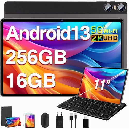 KGABERY-Tablette 11 Pouces cran 2K Tablette 16 Go Ram+256 Go Rom (Tf 1 To),Tablette Tactiles Avec Processeur Octa-Core 2.0 Ghz,5G Wifi,10000Mah,8+20Mp,Tablette Pc 2 En 1-Brun