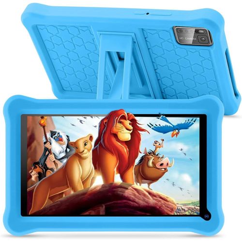 KGABERY-Tablette Enfants 7 Pouces Android 13 Tablette Avec 8Go Ram 64Go Rom(Tf 128Go),Applications Pr-Install,Contrle Parental,Bluetooth,Wifi,Tablette Tactile ducative Avec Kid-Proof tui-Blue