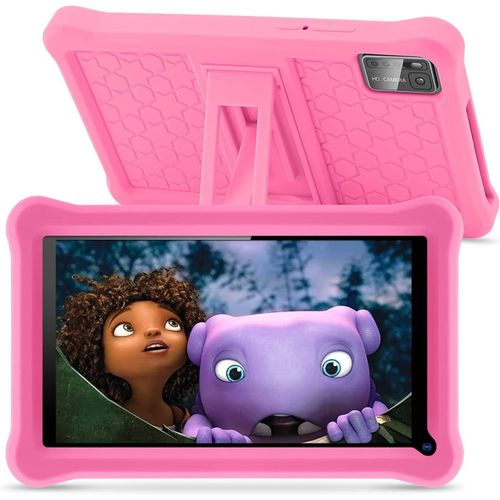 KGABERY-Tablette Enfants 7 Pouces Android 13 Tablette Avec 8Go Ram 64Go Rom(Tf 128Go),Applications Pr-Install,Contrle Parental,Bluetooth,Wifi,Tablette Tactile ducative Avec Kid-Proof tui-Rose