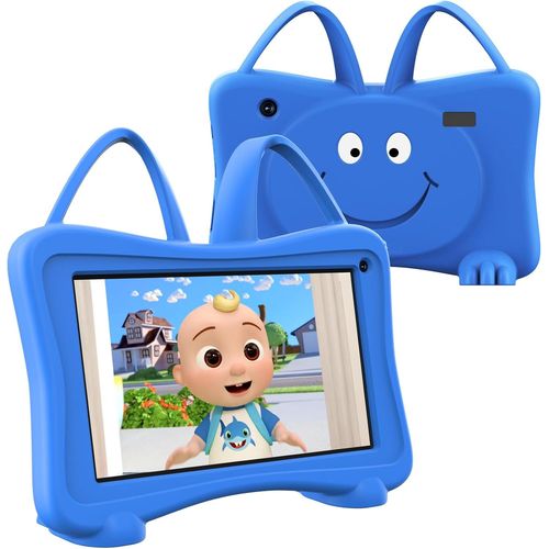 KGABERY-Tablette Enfants 7 Pouces Android Tablette ducative Enfant Applications Pr-Install 32 Go Rom 64 Go Extension,Tablette Pour Enfant Avec Kid-Proof tui Wifi Double Camra Contrle Parental