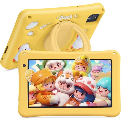 KGABERY-Tablette Enfants 7 Pouces,Tablette Android 13,Octa-Core,8Go4+4+64Go (Tf 256Gb),Camras 5Mp+8Mp,Batterie 5800Mah,Jaune