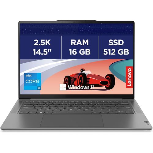 KGABERY-Yoga Pro 7 14Irh8-Ordinateur Portable 14'' 2.5K 90Hz (Intel Core I5-13500H, Ram 16Go, Ssd 512Go, Intel Iris Xe Graphics, Windows 11 Home) Clavier Azerty Franais-Gris Fonc