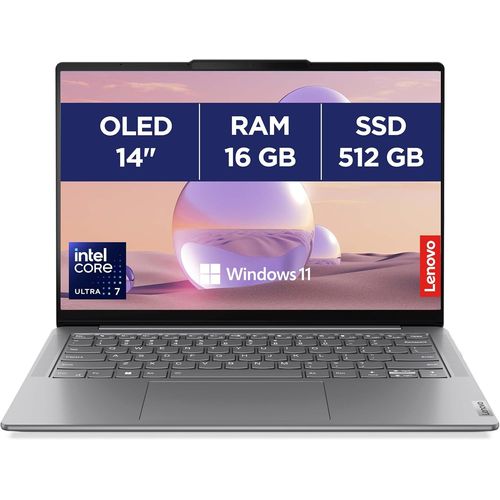 KGABERY-Yoga Slim 7 14Imh9-Ordinateur Portable 14'' Wuxga (Intel Core Ultra 7 155H, Ram 16Go, Ssd 512Go, Intel Arc Graphics,Windows 11 Home) Clavier Rtroclair Azerty Fr-Lunaire Gris
