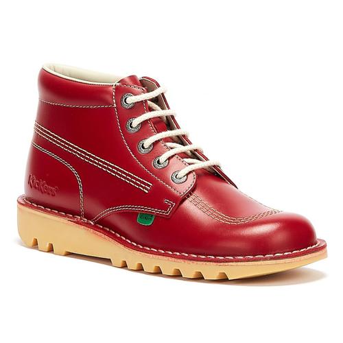 Kickers Kick Hi Bottes En Cuir Rouge Pour Homme - 41