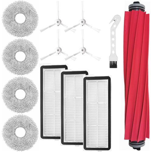 Kimsin Accessoires Pour Roborock Qrevo Maxv, Qrevo S, Qrevo Pro Pices De Rechange Pour Aspirateur Robot, Brosse Rotative + 3 Chiffon + 4 Brosses Latrales + 3 Hepa Filtres + Bross[SSE7113285]