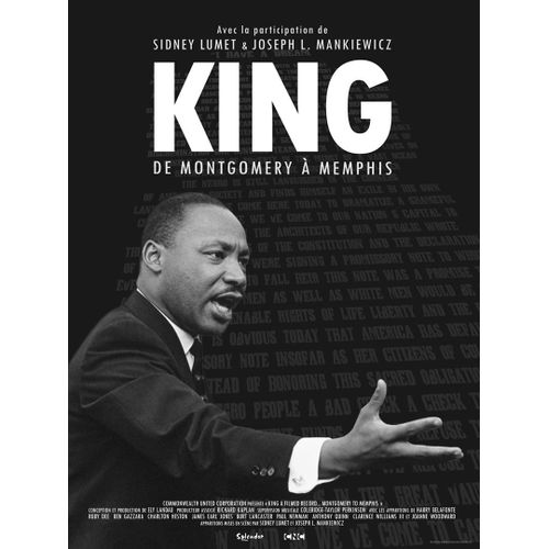 King : De Montgomery  Memphis - Vritable Affiche De Cinma Plie - Format 120x160 Cm - De Sidney Lumet, Joseph L. Mankiewicz Avec Martin Luther King Jr. - Documentaire - 1970 Ressortie 2018