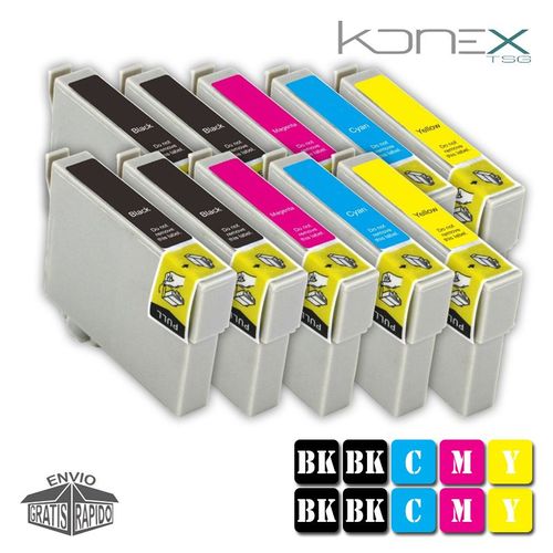 Kit 10 X Cartouches DEncre Multi Couleur Compatibles Lc121 Bk V3 - Lc123 Y V3 Avec Imprimante Brother Dcp-J752dw