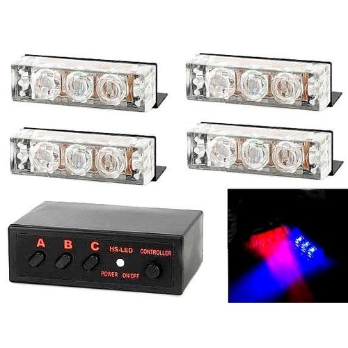 Kit 4 Flash De Signalisation D'urgence  Led Stroboscopiques (3 Modes)