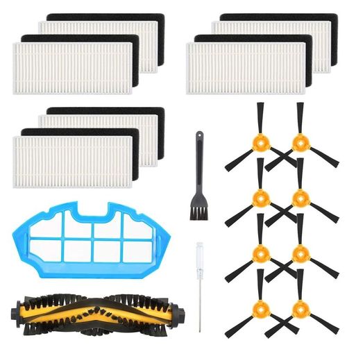 Kit accessoires de rechange Compatible Ecovacs Deebot N79S Deebot N79 aspirateur robot 1 brosse principale + 6 filtres + 8 brosses latrales + 1 Pri